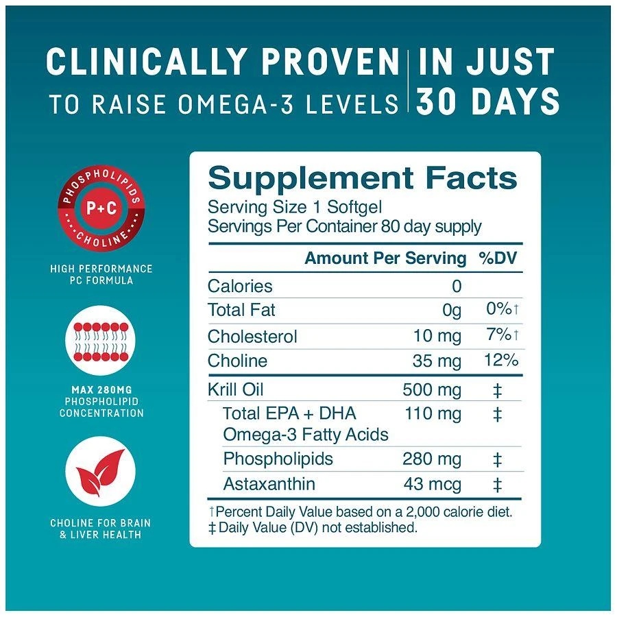 商品Kori|Pure Antarctic Krill Oil Omega-3 Excel 500mg Softgel,价格¥330,第5张图片详细描述