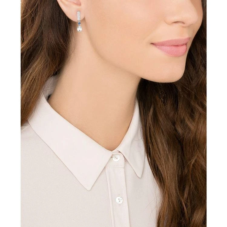 商品Swarovski|Silver-Tone Clear & Blue Crystal Drop Earrings,价格¥519,第4张图片详细描述
