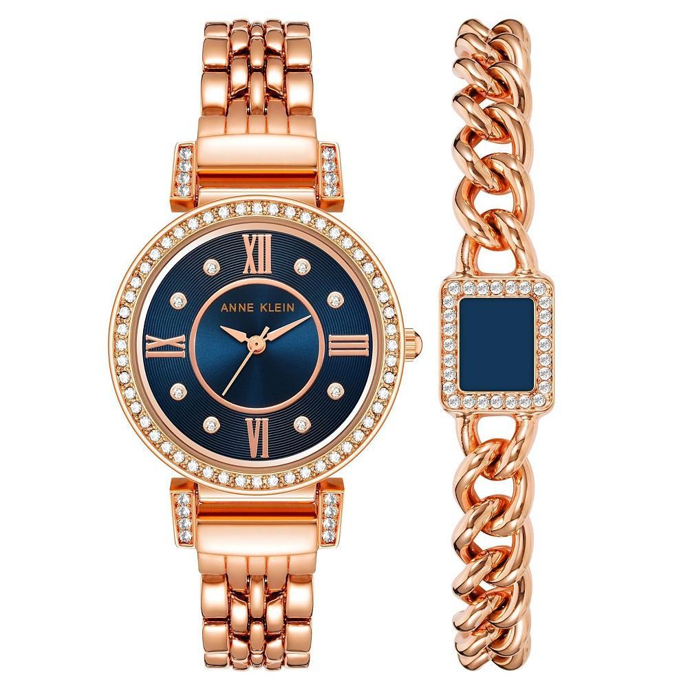 商品Anne Klein|Women's Rose Gold-Tone Bracelet Watch 30mm Gift Set,价格¥620,第1张图片