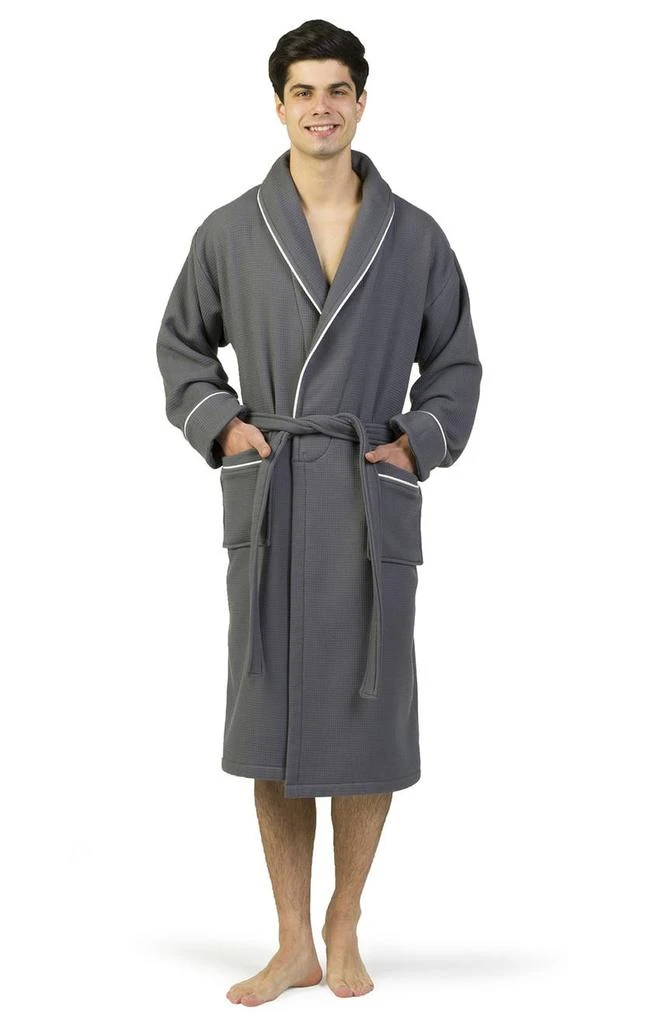 商品Linum Home Textiles|Hotel Collection Satin Piped Trim Waffle Terry Bathrobe,价格¥648,第5张图片详细描述