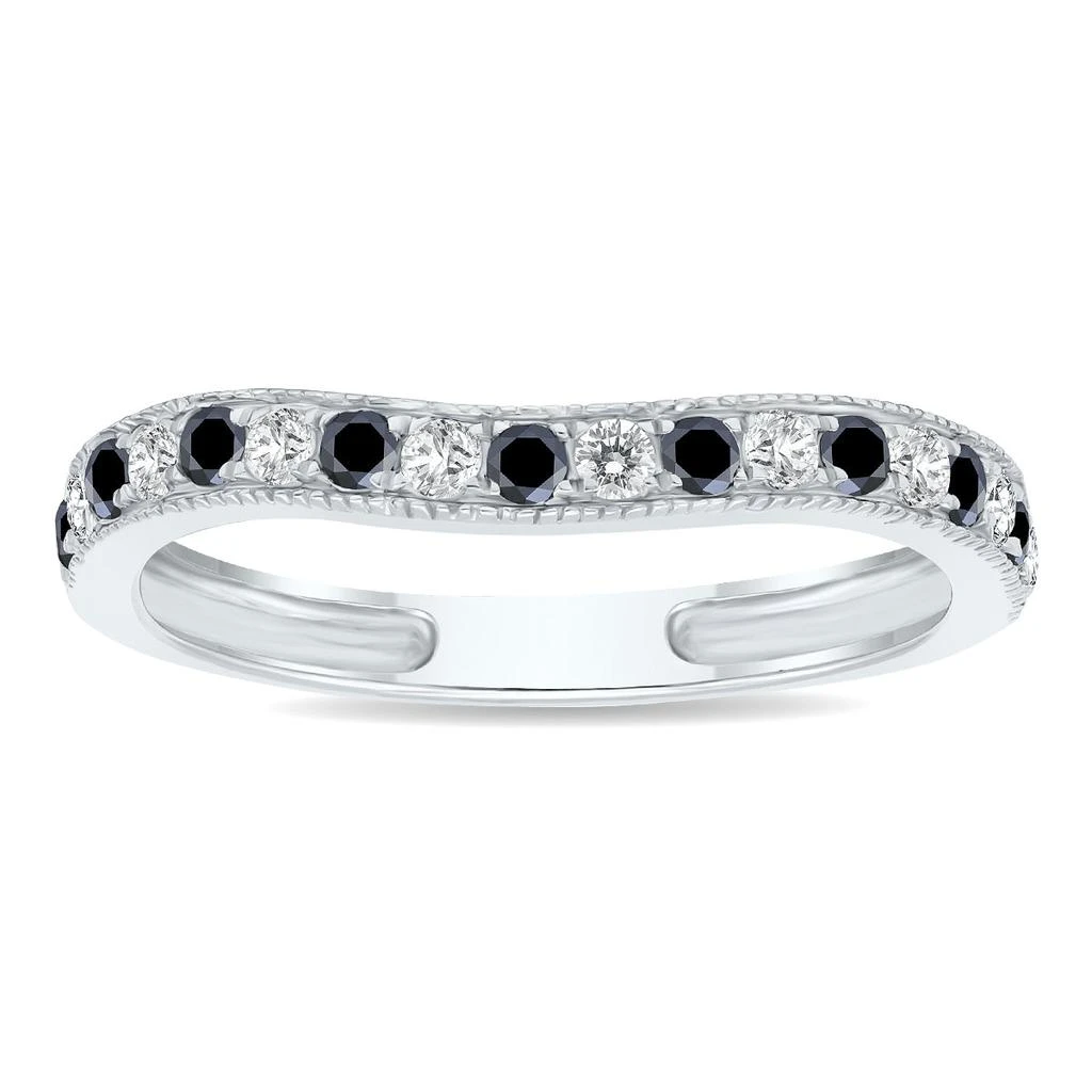 商品SSELECTS|Women's 3/8 Carat Tw  And White Curved Diamond Band In 10K White Gold,价格¥1872,第1张图片