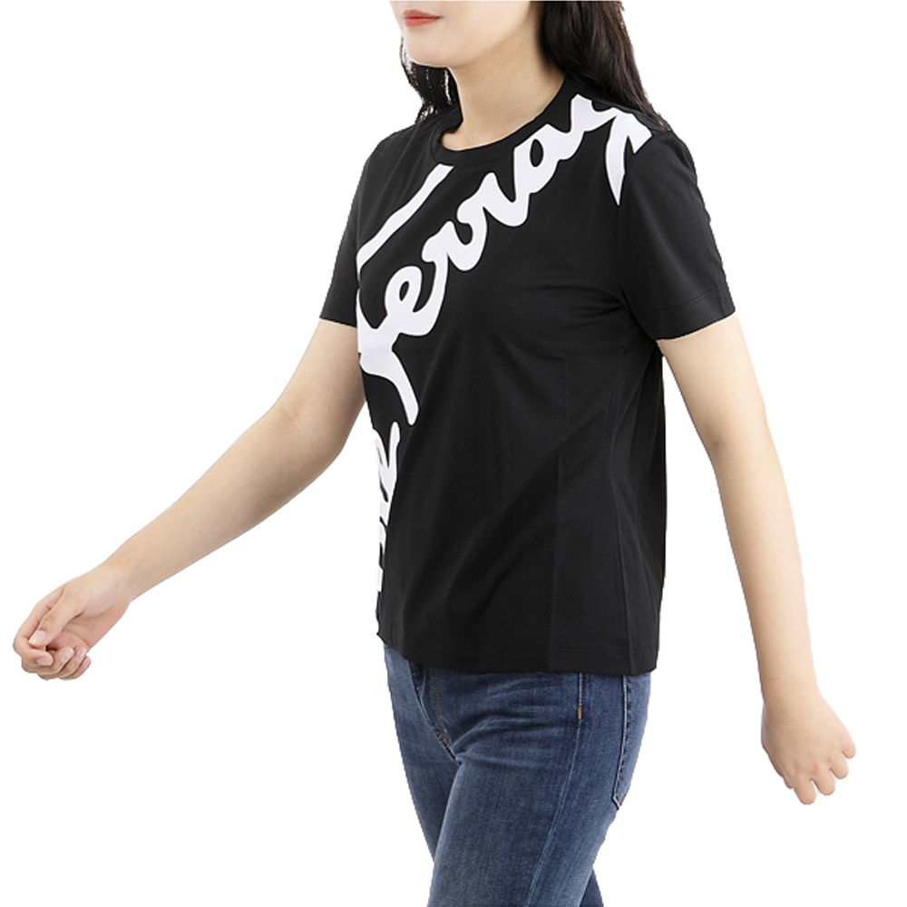 SALVATORE FERRAGAMO 女士黑色标志性短袖T恤 11-D464-708863商品第2张图片规格展示