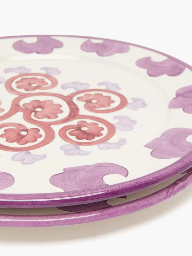 商品Emporio Sirenuse|Set of two Swirl Flower painted ceramic plates,价格¥1475,第4张图片详细描述