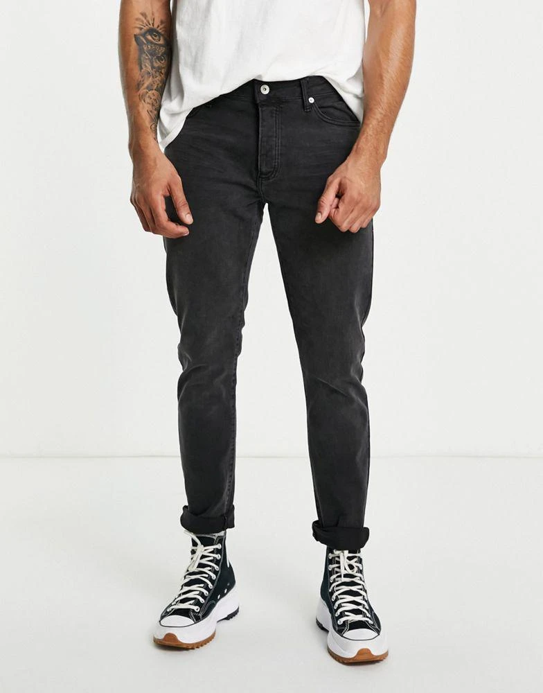 商品Topman|Topman slim jean in washed black,价格¥168,第2张图片详细描述