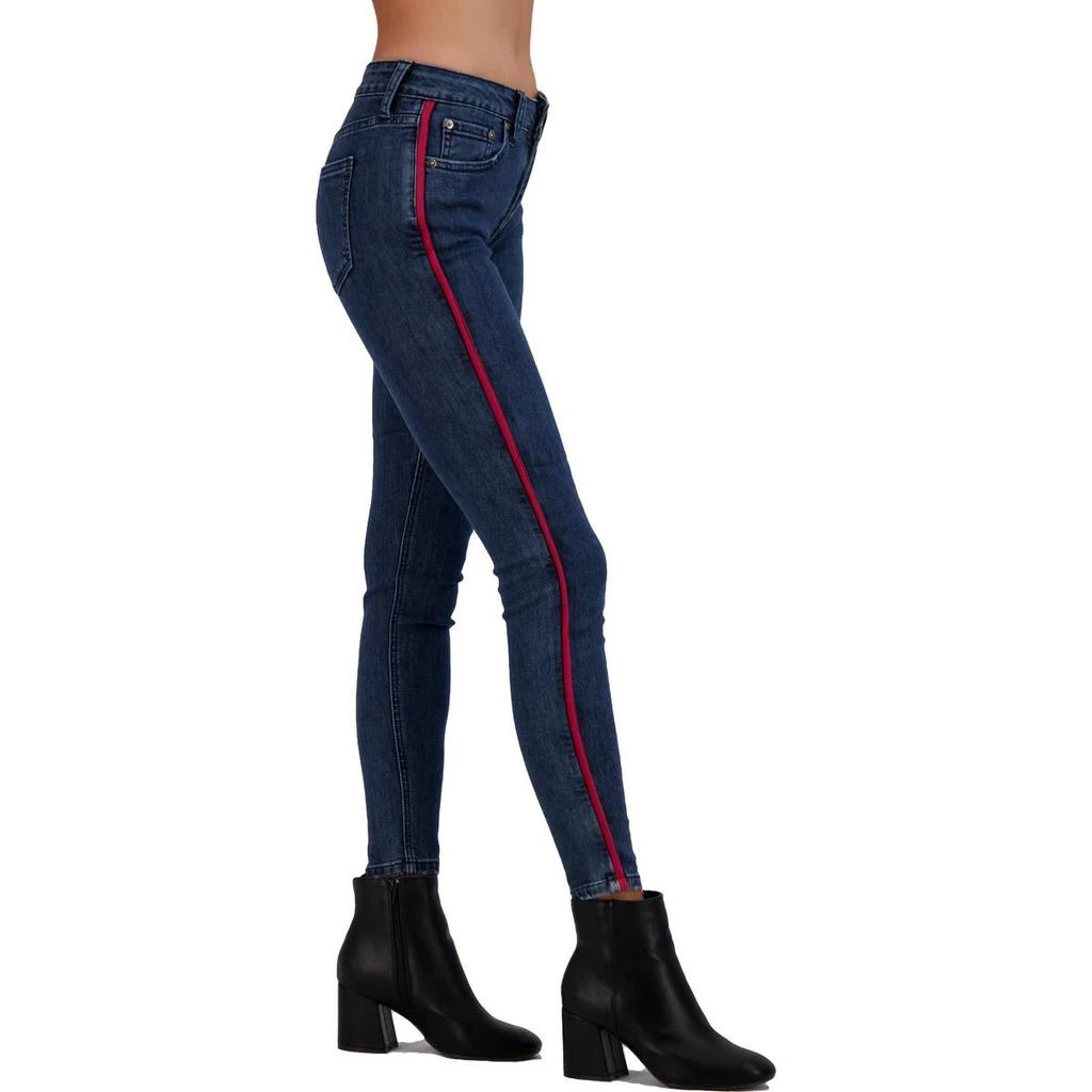 商品Just Black|Just Black Women's Dark Rinse High Rise Striped Ankle Crop Skinny Jeans,价格¥39,第3张图片详细描述