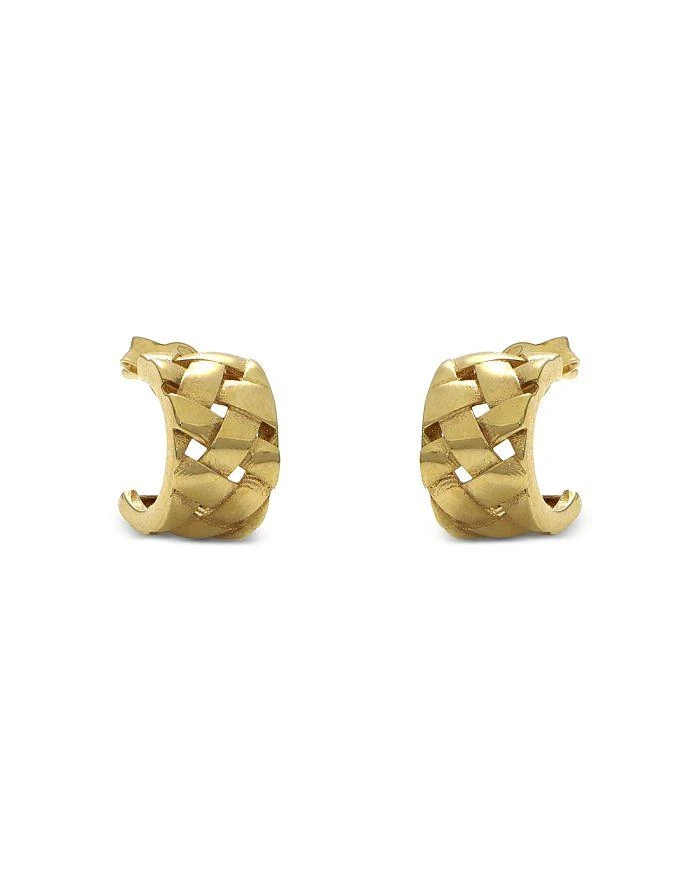 商品Bloomingdale's|Basket Weave Small Huggie Hoop Earrings in 14K Yellow Gold,价格¥1573,第1张图片