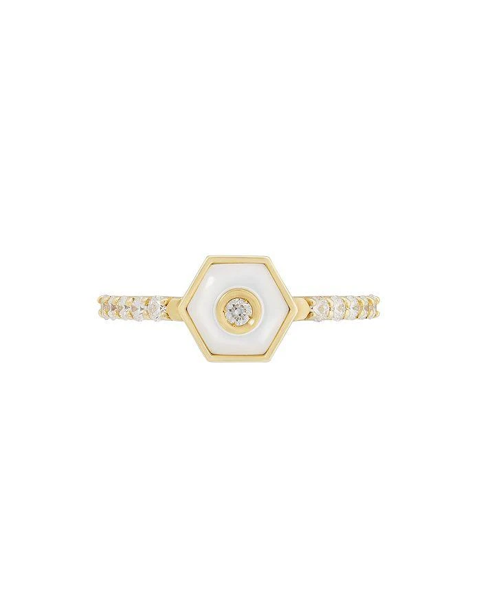 商品Miseno Jewelry|18K Yellow Gold Baia Sommersa Mother of Pearl & Diamond Accent Ring,价格¥21932,第3张图片详细描述