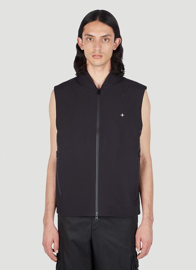 商品Stone Island|Compass Embroidery Sleeveless Jacket in Black,价格¥5562,第1张图片