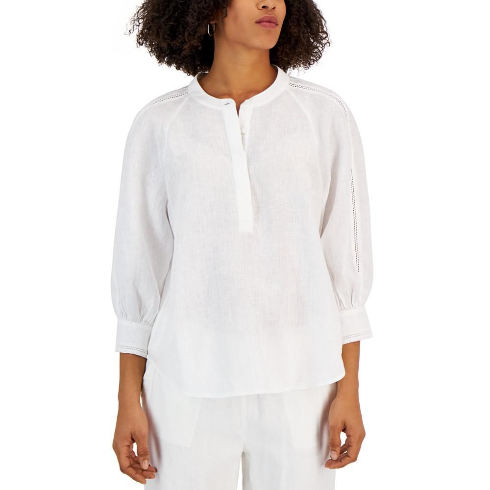 商品Charter Club|Women's Linen 3/4-Sleeve Top, Created for Macy's,价格¥195,第1张图片