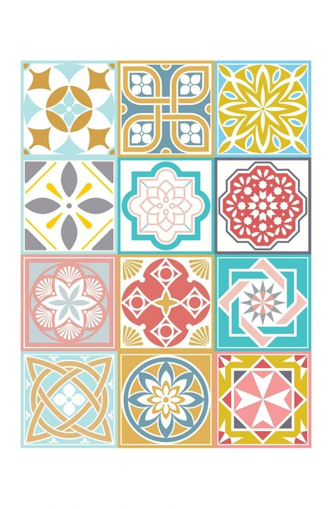 商品WALPLUS|Malia Colourful Tiles Mix Wall Stickers,价格¥196,第2张图片详细描述