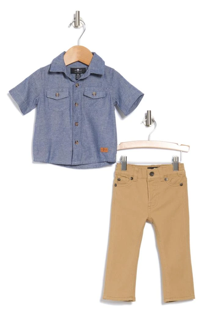 商品7 For All Mankind|Chambray Shirt & Pants Set,价格¥94,第1张图片