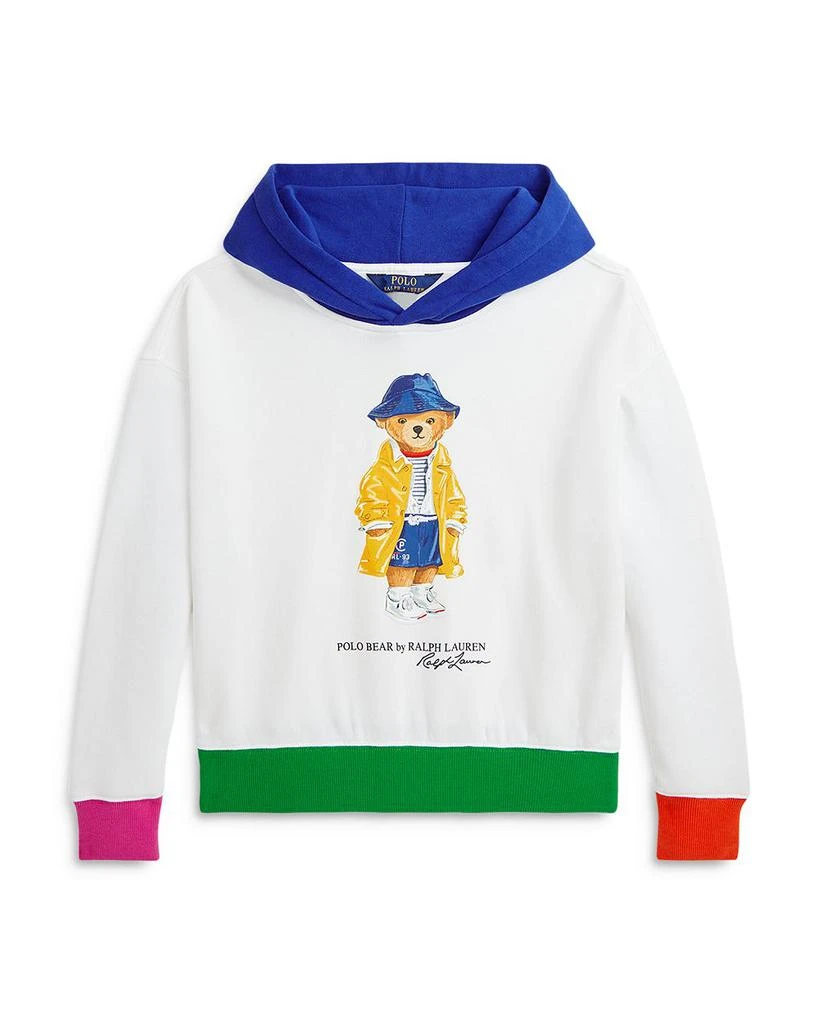 商品Ralph Lauren|Girls' Polo Bear Fleece Hoodie - Little Kid, Big Kid,价格¥562,第1张图片