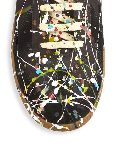 商品MAISON MARGIELA|Replica Paint Splatter Leather Low-Top Sneakers,价格¥4727,第6张图片详细描述