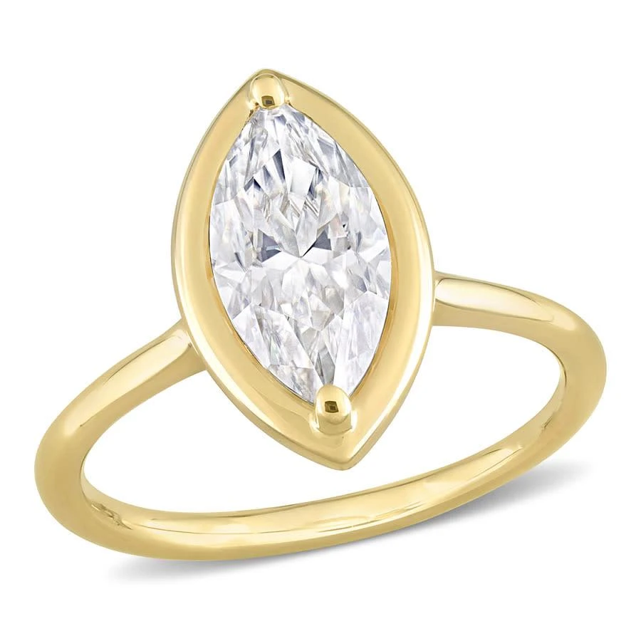 商品Amour|1 1/2 CT TGW Created Moissanite-White Fashion Ring 10k Yellow Gold,价格¥2518,第1张图片