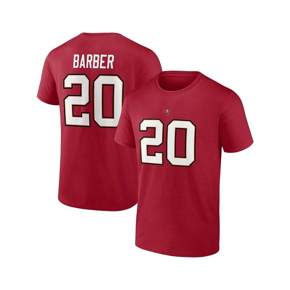 商品Fanatics|Men's Branded Ronde Barber Red Tampa Bay Buccaneers Retired Player Icon Name and Number T-shirt,价格¥256,第1张图片