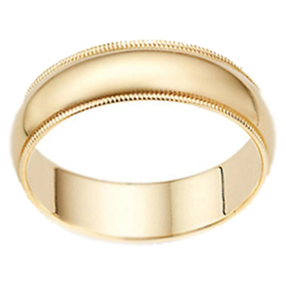 商品Pompeii3|6MM Milgrain Edge Wedding Band 14K Yellow Gold Size Selectable,价格¥4534,第2张图片详细描述