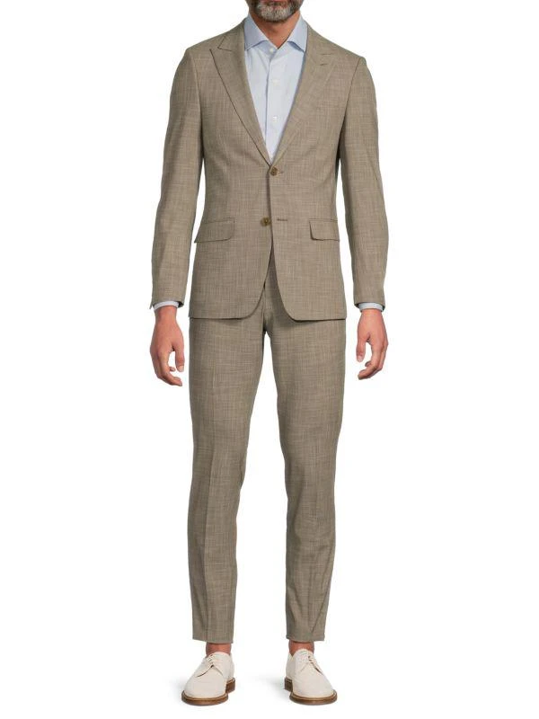 商品DKNY|​Neat Peak-Lapel Two-Button Slim-Fit Suit,价格¥1022,第1张图片