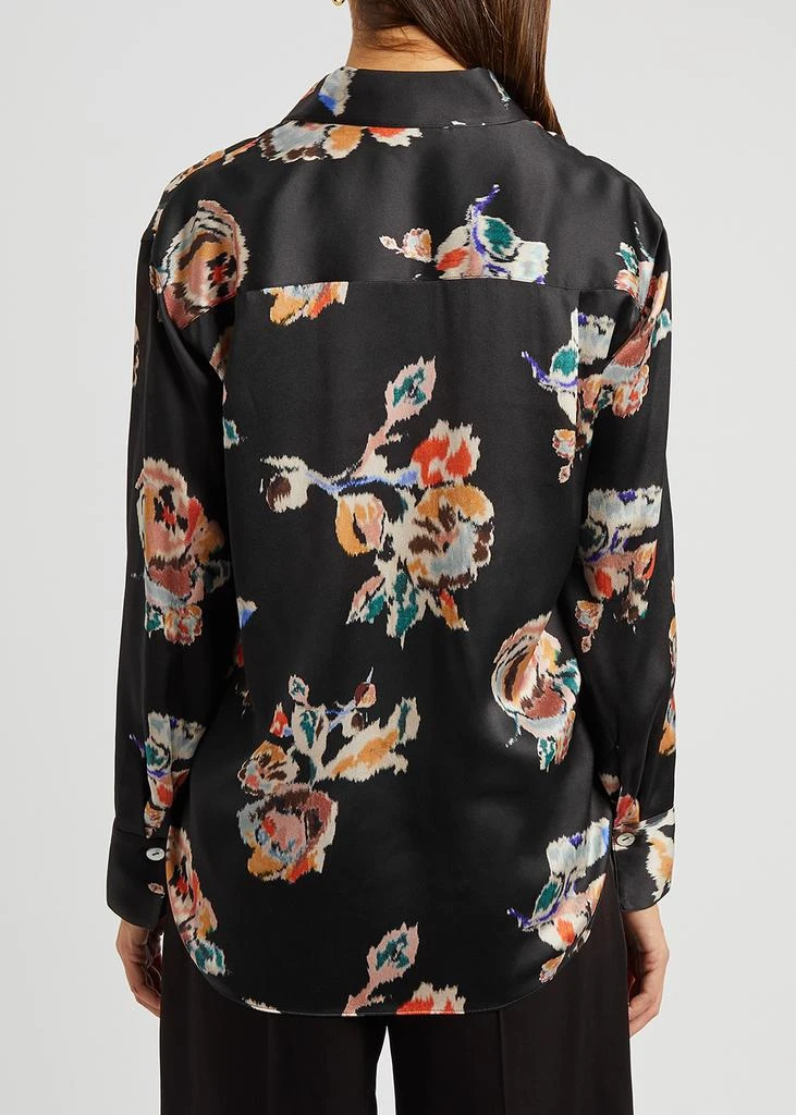 商品Vince|Black floral-print silk-satin shirt,价格¥1792,第3张图片详细描述