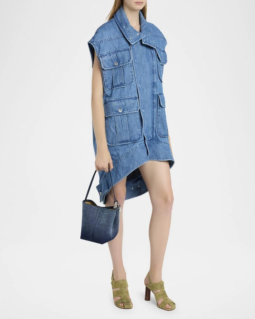 商品JW Anderson|Corner Small Acid Wash Denim Bucket Bag,价格¥5075,第5张图片详细描述
