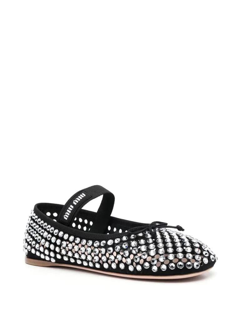 商品Miu Miu|MIU MIU crystal-embellished ballerina shoes,价格¥9977,第2张图片详细描述