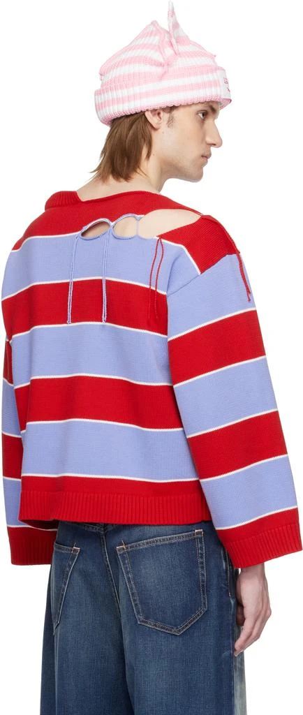商品Charles Jeffrey Loverboy|红色 & 蓝色 Slash Stripe 针织衫,价格¥2522,第3张图片详细描述