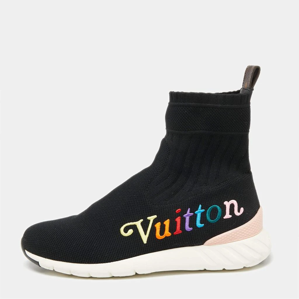 商品[二手商品] Louis Vuitton|Louis Vuitton Black Knit Fabric Aftergame High-Top Sneakers Size 37.5,价格¥4030,第1张图片