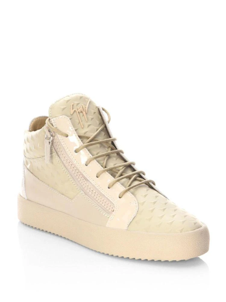 商品Giuseppe Zanotti|Tonal Spike Leather Lace-Up Sneakers,价格¥2810,第1张图片