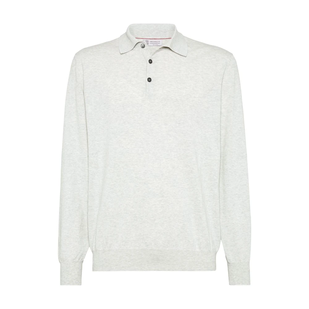 商品Brunello Cucinelli|【特惠9.0折】【预售】 男士 长袖Polo 马球衫风格针织衫  CUCJ649FGRY,价格¥7015,第1张图片