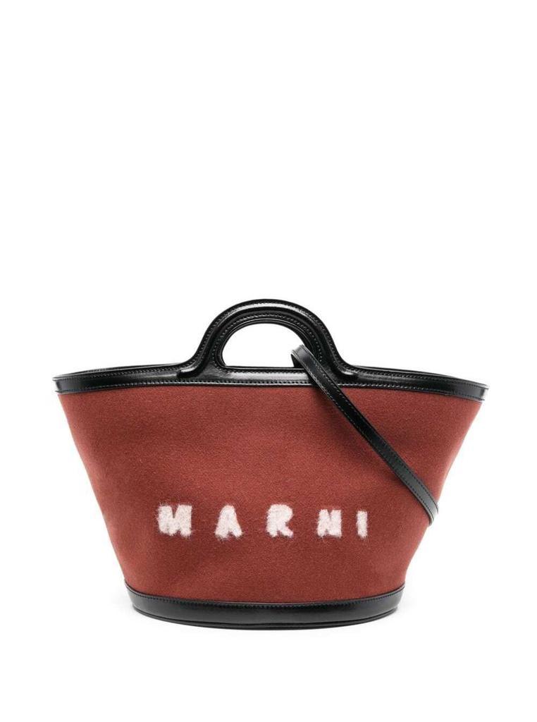 商品Marni|Tropicalia Wool and Leather Handbag with  Logo Marni Woman,价格¥5230,第1张图片