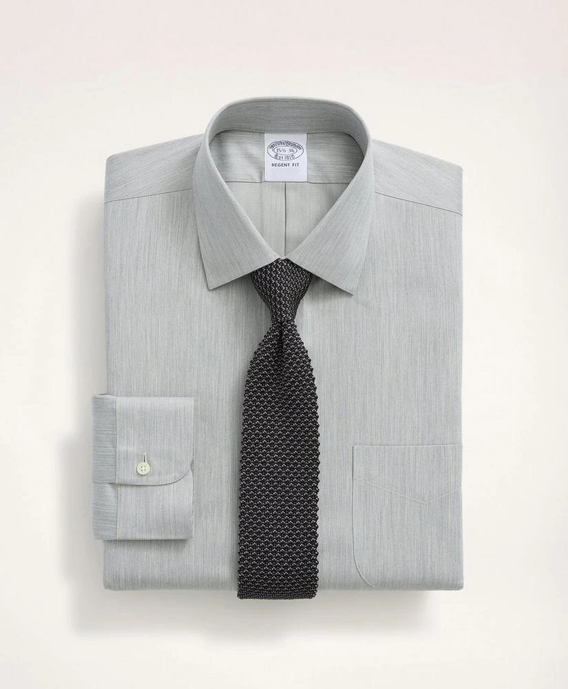 商品Brooks Brothers|Stretch Regent Regular-Fit Dress Shirt, Non-Iron Herringbone Ainsley Collar,价格¥471,第1张图片