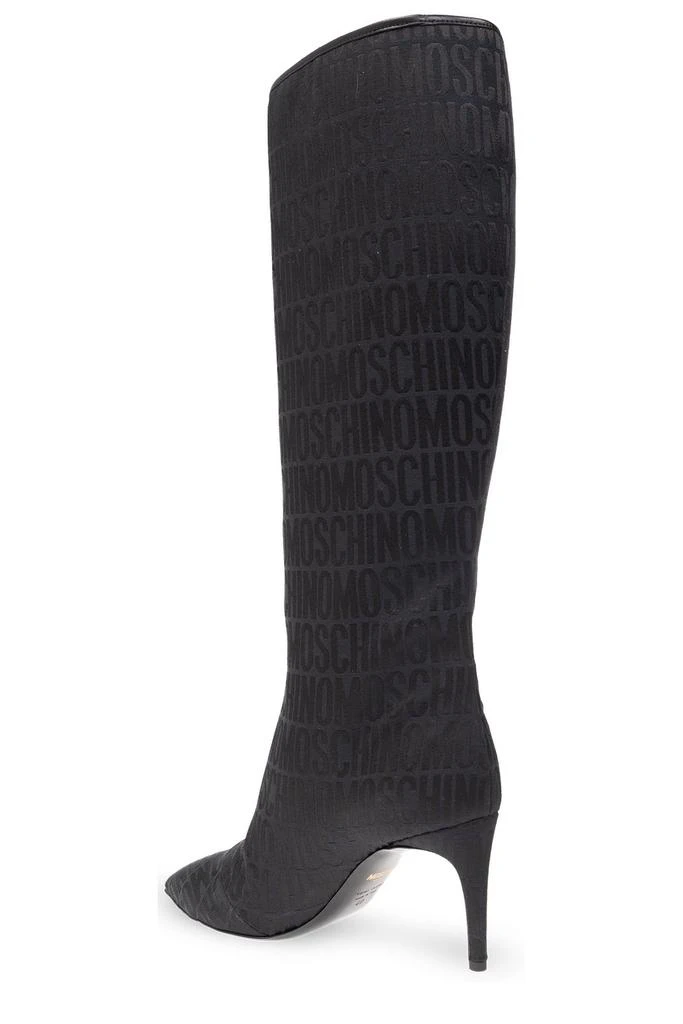 商品Moschino|Moschino Allover Logo Printed High-Knee Boots,价格¥2350,第3张图片详细描述