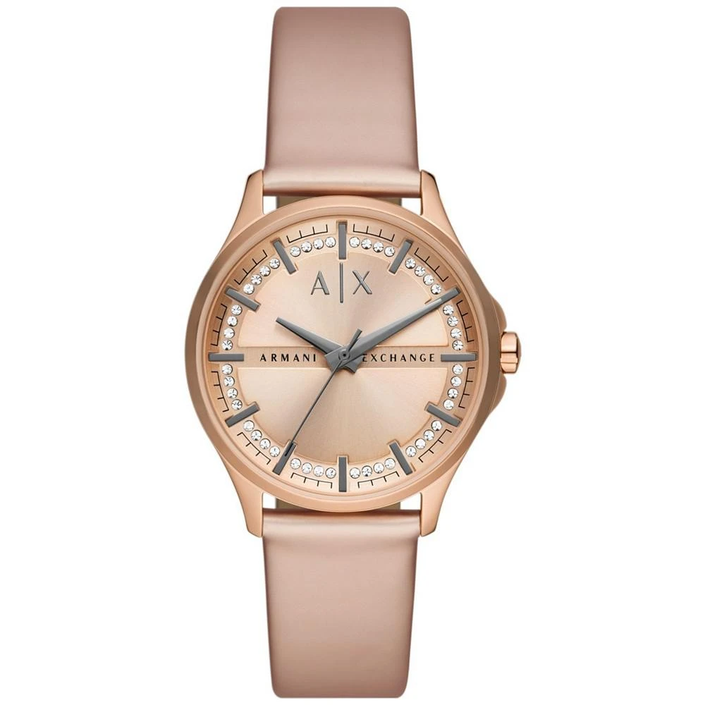 商品Armani Exchange|Women's Three-Hand Rose Gold-Tone Polyurethane Strap Watch, 36mm,价格¥1271,第1张图片