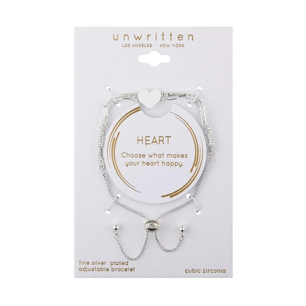 商品Unwritten|Silver Plated Heart Bracelet,价格¥120,第2张图片详细描述