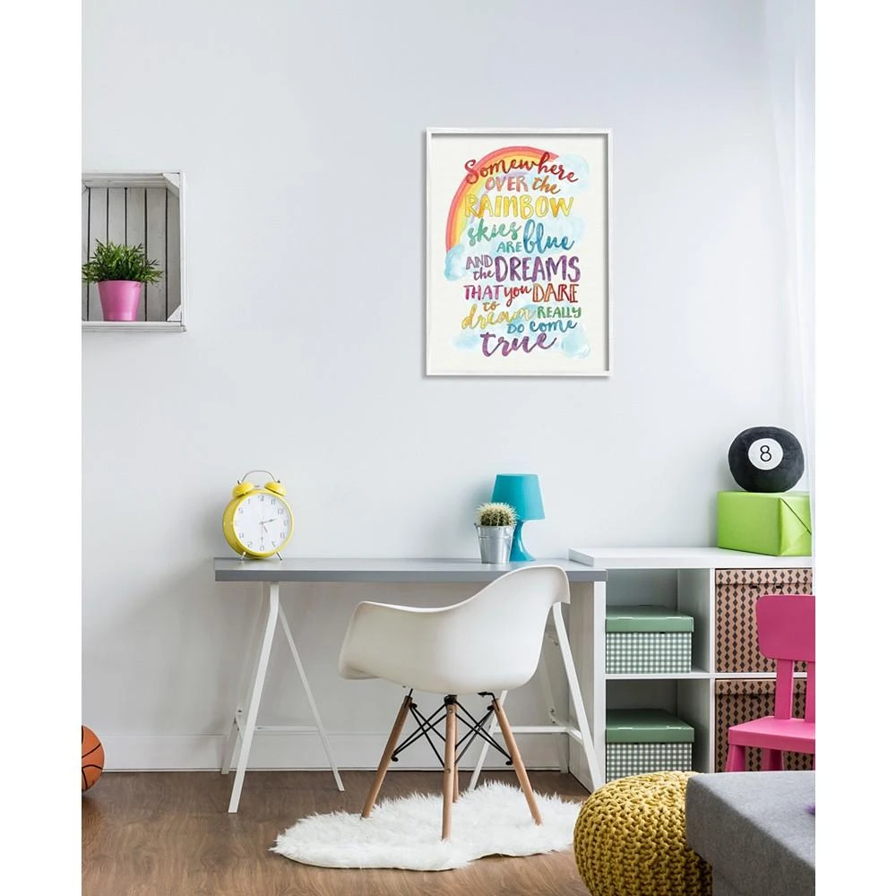 商品Stupell Industries|Somewhere Over the Rainbow with Rainbow White Framed Giclee Texturized Art, 24" x 30",价格¥1388,第2张图片详细描述