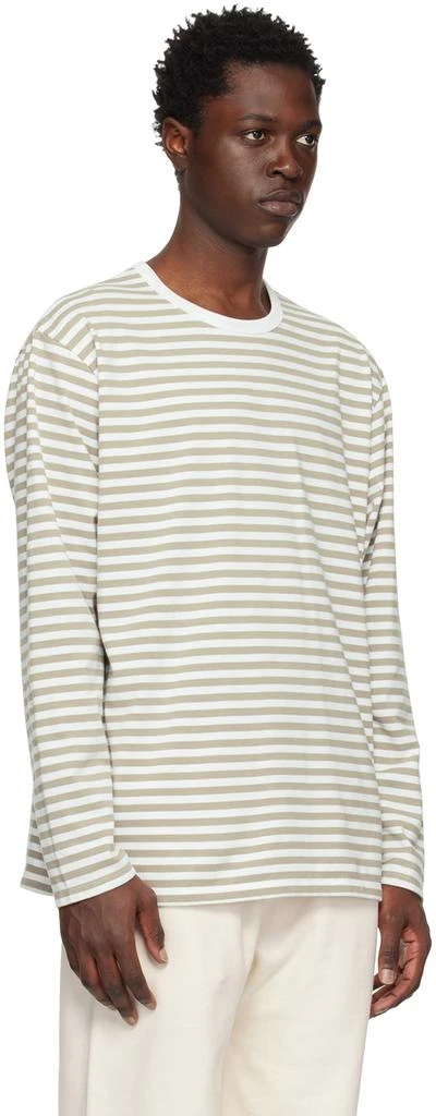 商品Nanamica|Taupe & White Striped Long Sleeve T-Shirt,价格¥733,第2张图片详细描述