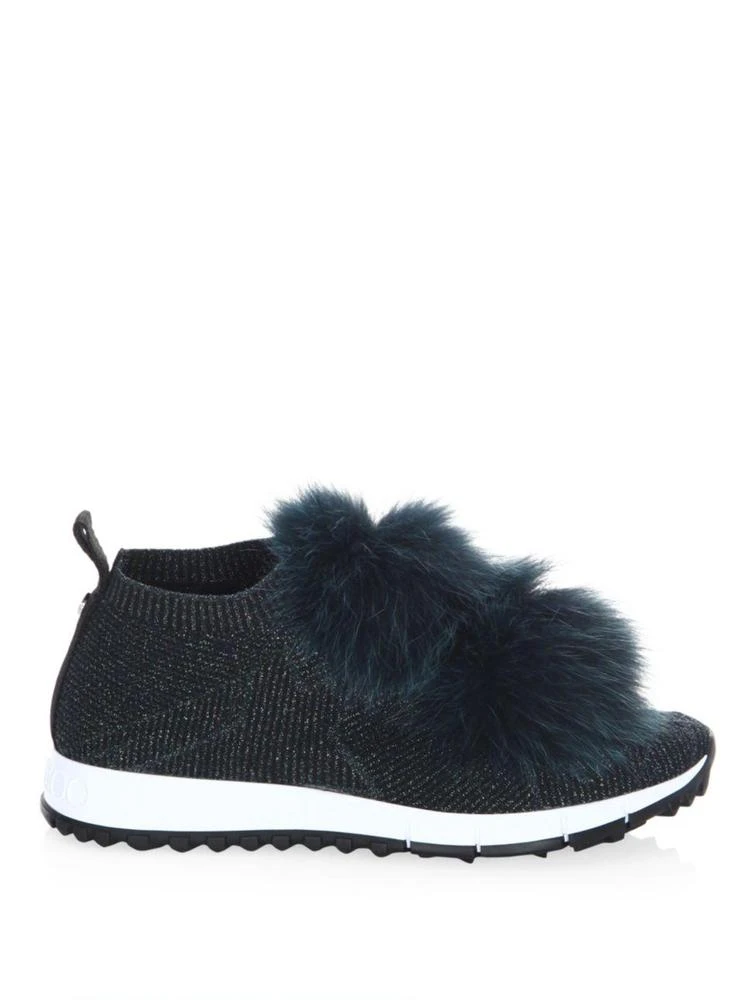 商品Jimmy Choo|Jimmy Choo - Norway Fur Pom-Pom & Lurex Sneakers,价格¥2623,第5张图片详细描述