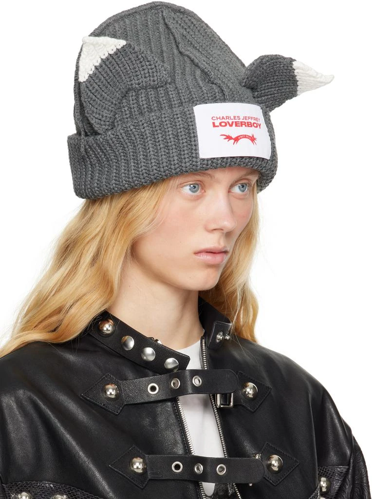 商品Charles Jeffrey Loverboy|Gray Chunky Ears Beanie,价格¥895,第2张图片详细描述