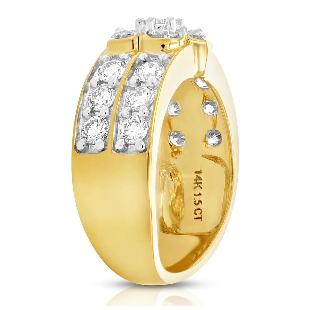 商品Vir Jewels|1.50 cttw Diamond Engagement Ring Cluster Design 14K Yellow Gold Bridal Wedding,价格¥8869,第2张图片详细描述