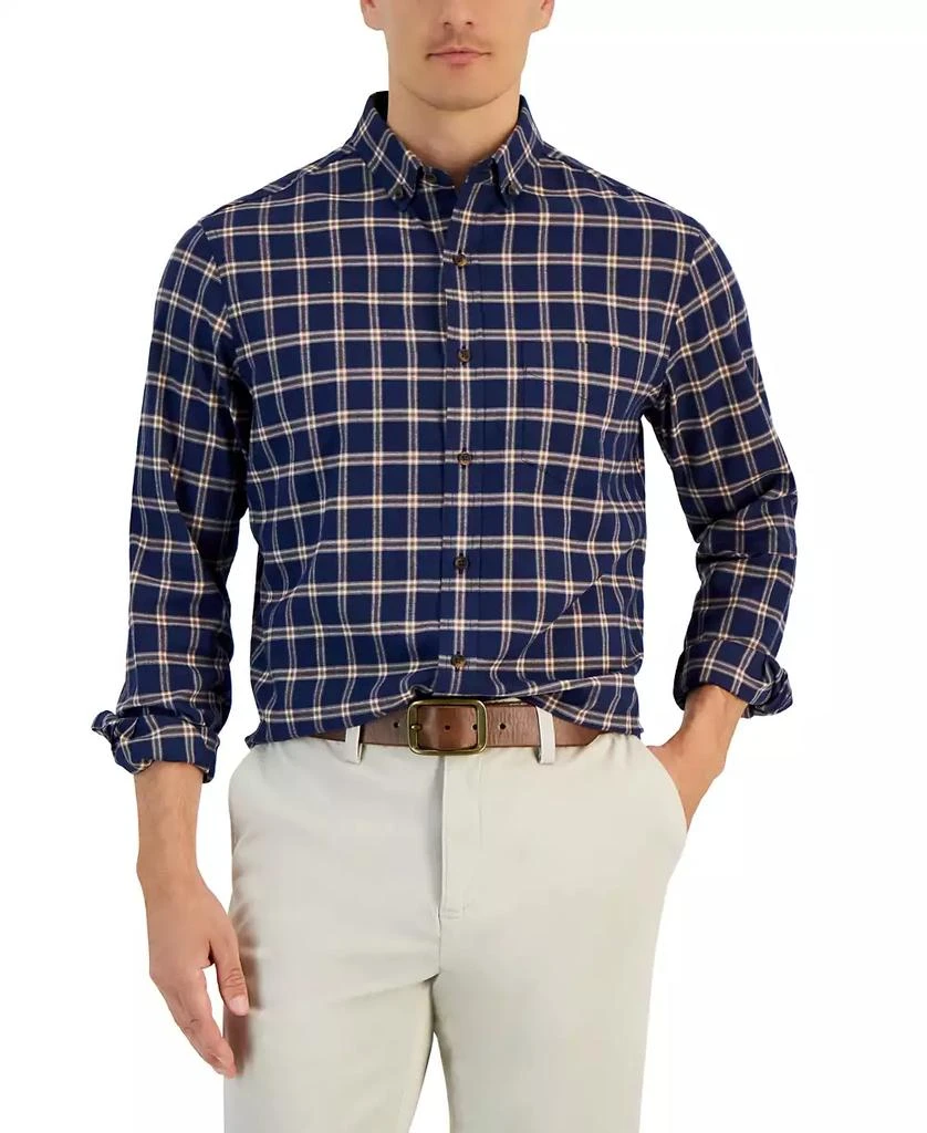 商品Club Room|Men's Regular-Fit Brushed Plaid Shirt, Created for Macy's,价格¥103,第1张图片