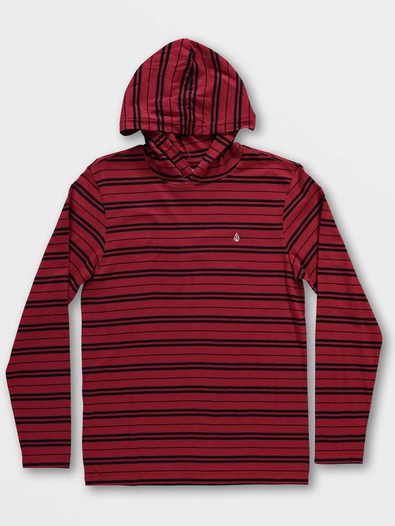 商品Volcom|Parables Striped Hooded Shirt - Rio Red,价格¥129,第2张图片详细描述