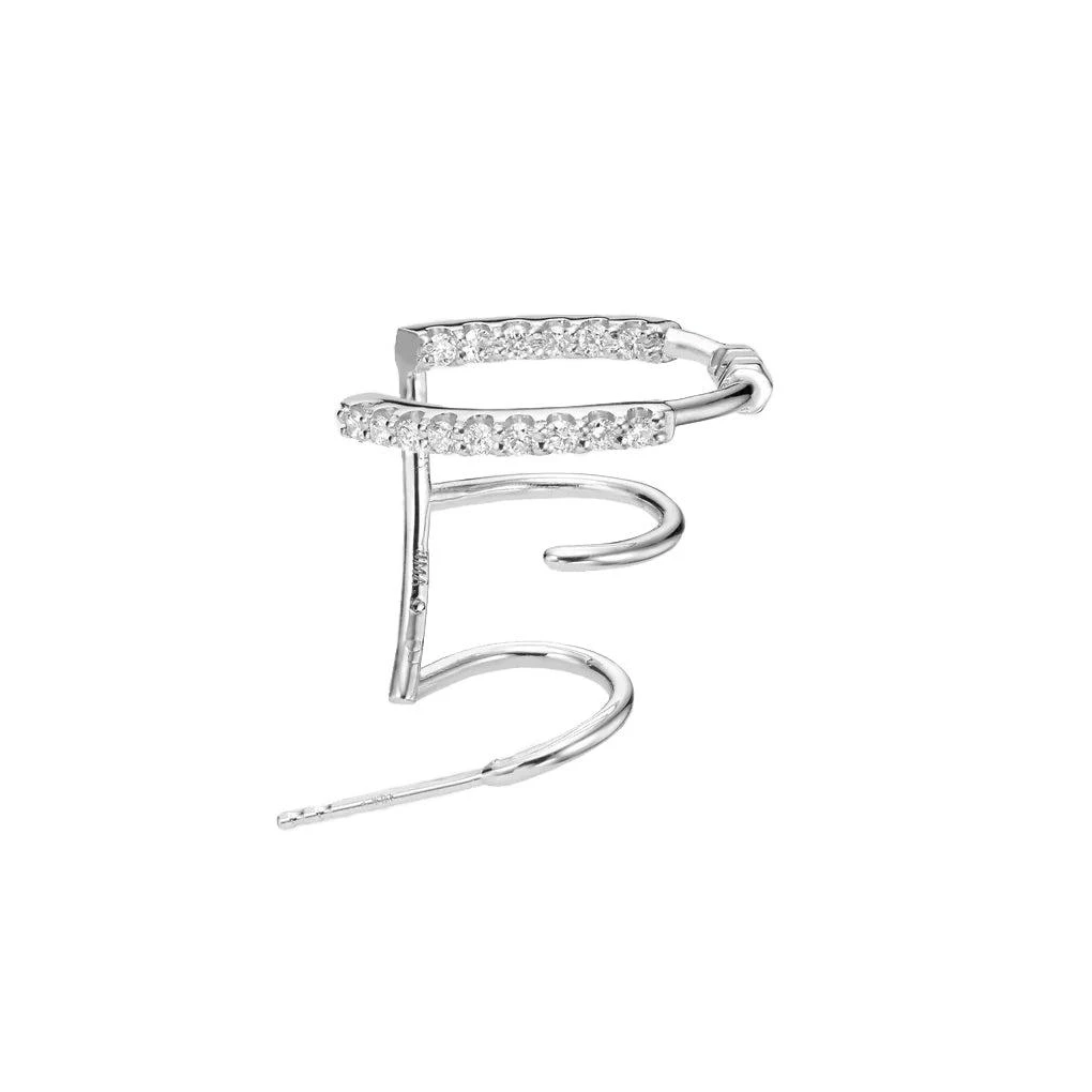商品AME|Âme Totem 18K White Gold, Lab-Grown Diamond 0.36ct. tw. Multi Hoop Earring (Right),价格¥8694,第2张图片详细描述