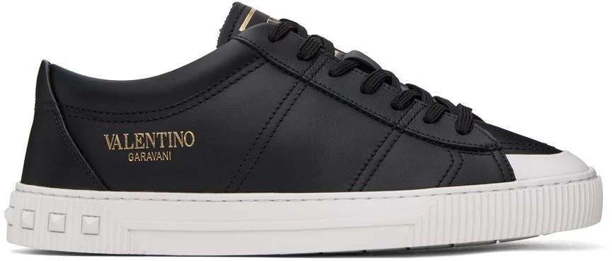 商品Valentino|Black Cityplanet Calfskin Sneakers,价格¥4177,第1张图片