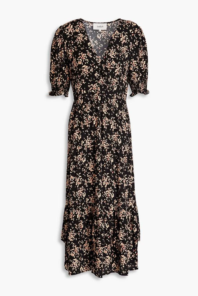 商品ba&sh|Rika ruched printed crepe midi dress,价格¥1386,第3张图片详细描述