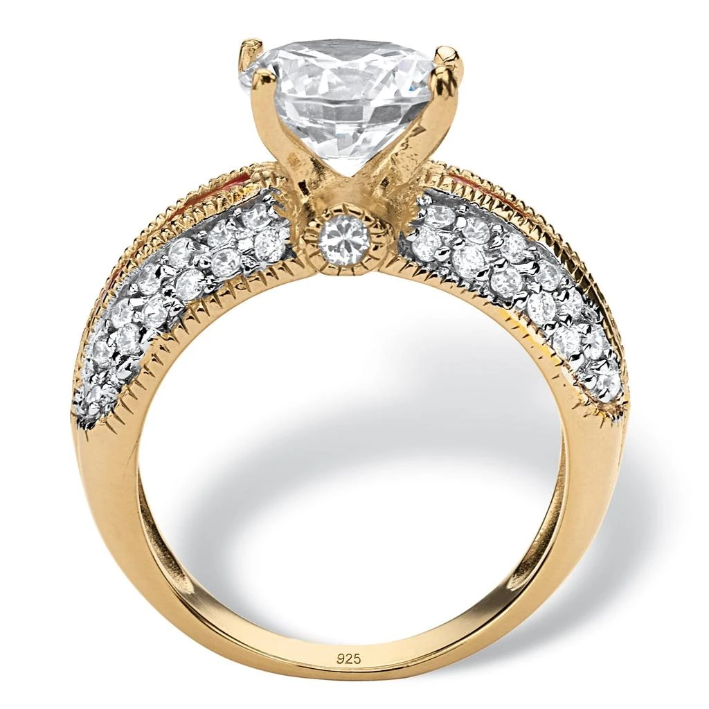 商品Palm Beach Jewelry|5.52 TCW Round CZ Ring in Gold-Plated Sterling Silver,价格¥704,第2张图片详细描述