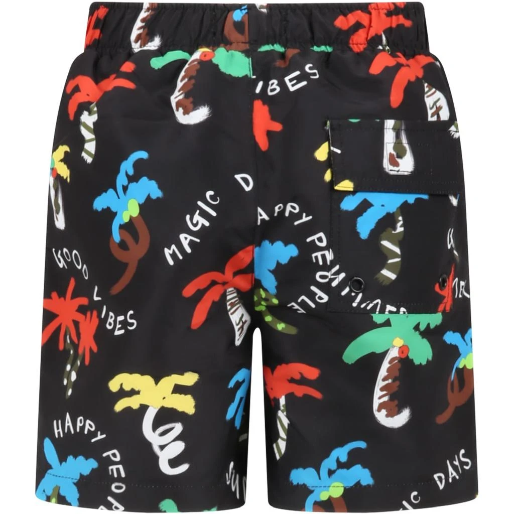 商品Stella McCartney|Stella McCartney Kids Black Swim-trunks For Boy With Palm Trees,价格¥822,第2张图片详细描述