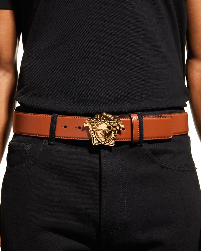 Men's Medusa Leather Belt商品第2张图片规格展示