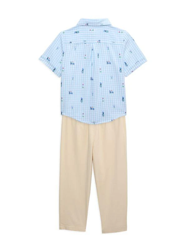 商品Little Me|Baby Boy's 2-Piece Checked Shirt & Golf Pants Set,价格¥119,第2张图片详细描述