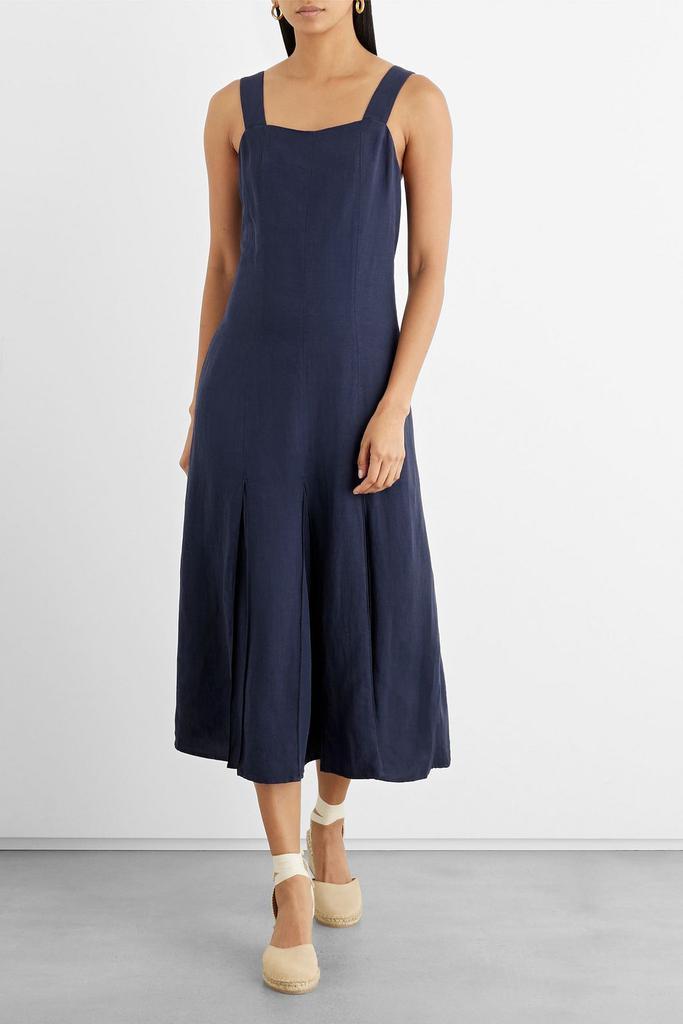 商品IRIS & INK|Dalia pleated woven midi dress,价格¥906,第2张图片详细描述