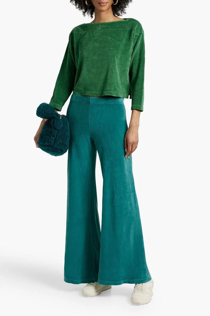 商品SUZIE KONDI|Cotton-blend velour wide-leg pants,价格¥442,第2张图片详细描述
