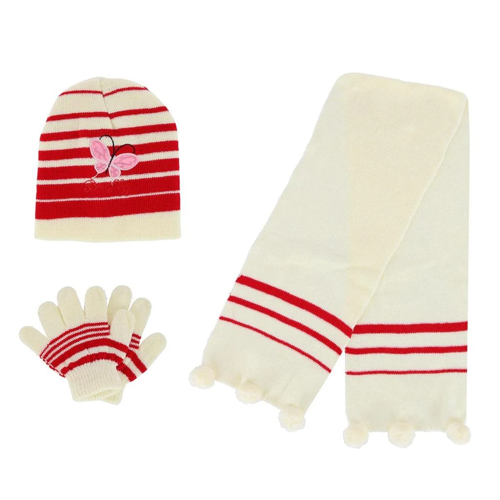 商品Heat Trendz|Girl's One Size Fits Most Stripe Butterfly Hat Gloves and Scarf Winter Set,价格¥201,第1张图片